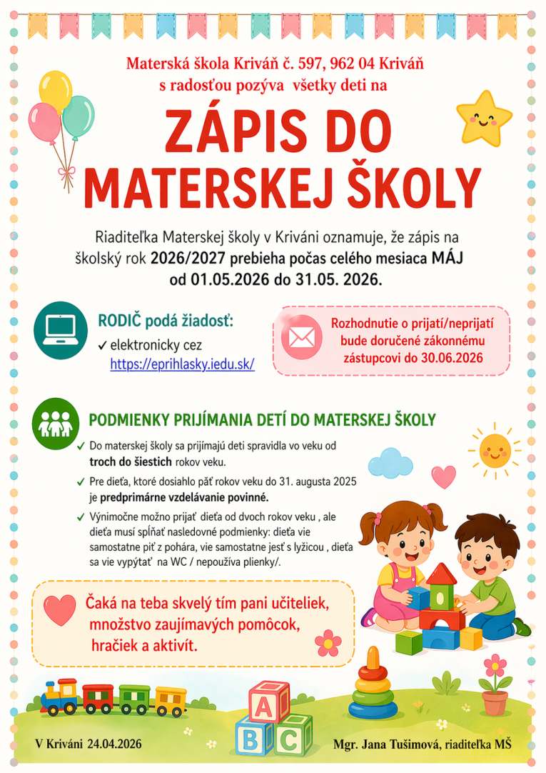 Zápis do&nbsp;MŠ