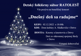 DFS Ratolesť - pozvánka na benefičný koncert 02.12.2022 o 18:00 hod.